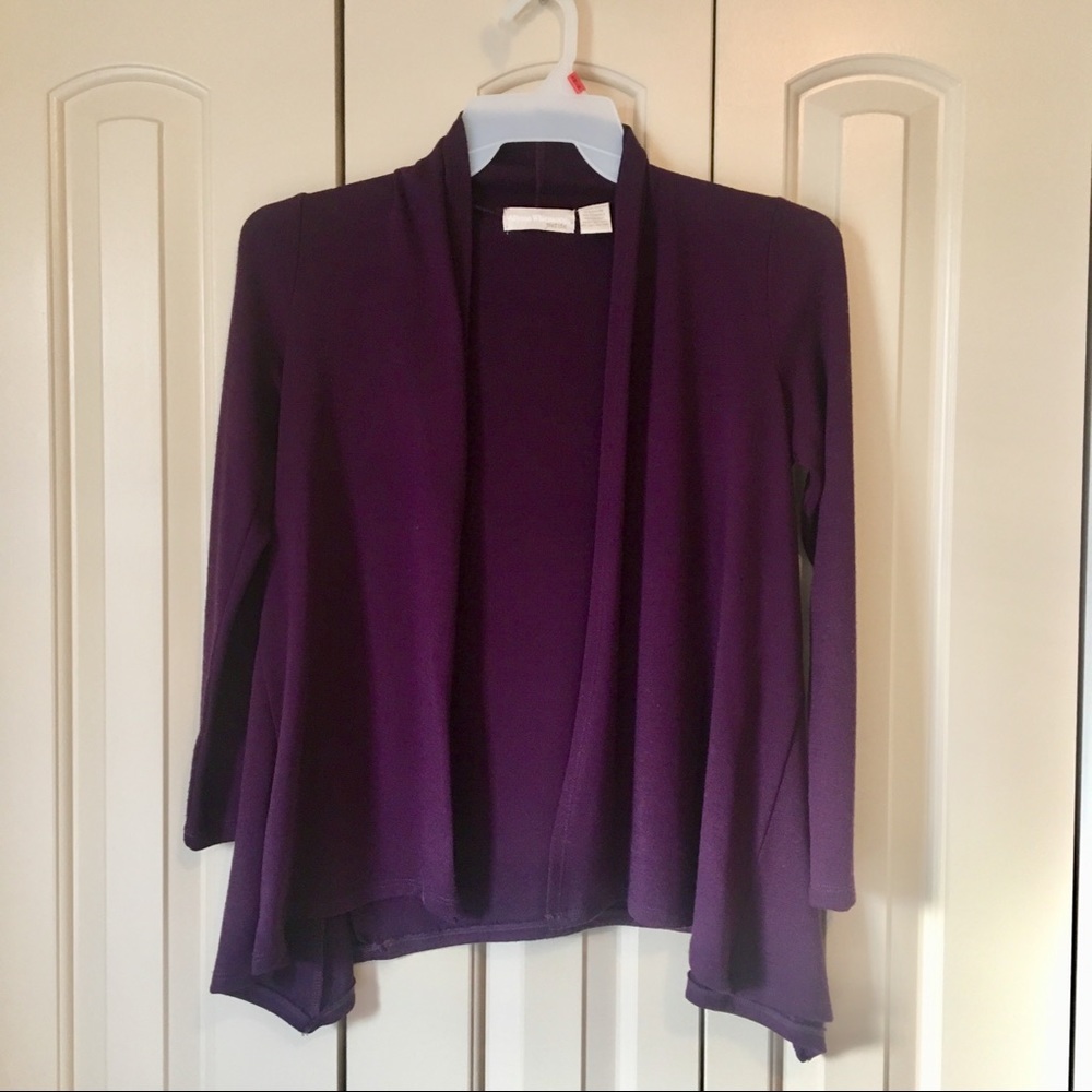 Allyson Whitmore purple cardigan. Size Petite Sm